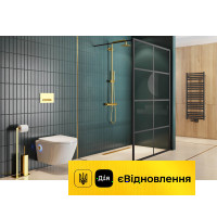 Душова перегородка пряма 1200х2000 Excellent WALK IN чорна 