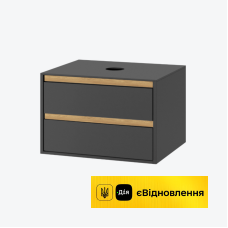 Шафка підвісна Excellent Tuto 80 см, зі стільницею, 2 шухляди, білий сірий/дуб 