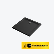 Піддон квадратний 800х800 см, низький 4 см, структурований чорний Excellent Forma X 