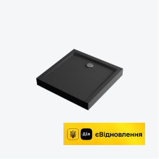 Піддон квадратний 900х900 см, високий 11 см, структурований чорний Excellent Forma X   