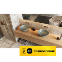 Донний клапан для раковини та біде Excellent Design, корпус із матового золото, м’ятно-блакитна матова керамічна кришка  
