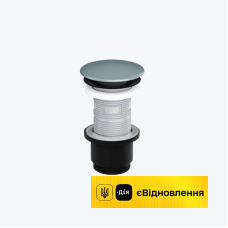 Донний клапан для раковини та біде Excellent Design, корпус чорний, м’ятно-блакитна матова керамічна кришка  