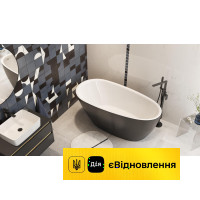 Ванна вільностояча 1600x750 Excellent OLIA 2.0 білий глянець/чорний матовий (WAEX.OLI2.16WHBLM)