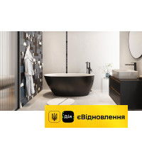 Ванна вільностояча 1600x750 Excellent OLIA 2.0 білий глянець/чорний матовий (WAEX.OLI2.16WHBLM)