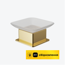 Мильниця скляна з підставкою глянцеве золото Riko Excellent  