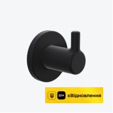Гачок одинарний з розеткою Excellent FIDO чорний матовий 