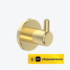 Гачок одинарний з розеткою Excellent FIDO глянцеве золото 