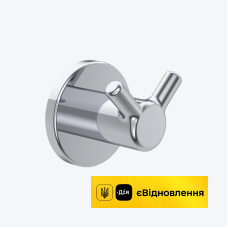 Гачок подвійний з розеткою Excellent FIDO хром 