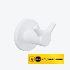 Гачок подвійний з розеткою Excellent FIDO білий матовий  
