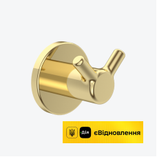 Гачок подвійний з розеткою Excellent FIDO глянцеве золото 