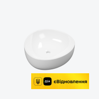 Раковина на стільницю, асиметрична Excellent Whipser 41x39 см, білий глянець