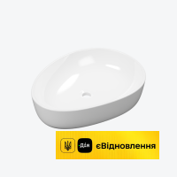 Раковина на стільницю, асиметрична Excellent Whipser 51x39 см, білий глянець 