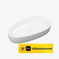 Раковина на стільницю, асиметрична Excellent Whipser 65x39 см, білий глянець 